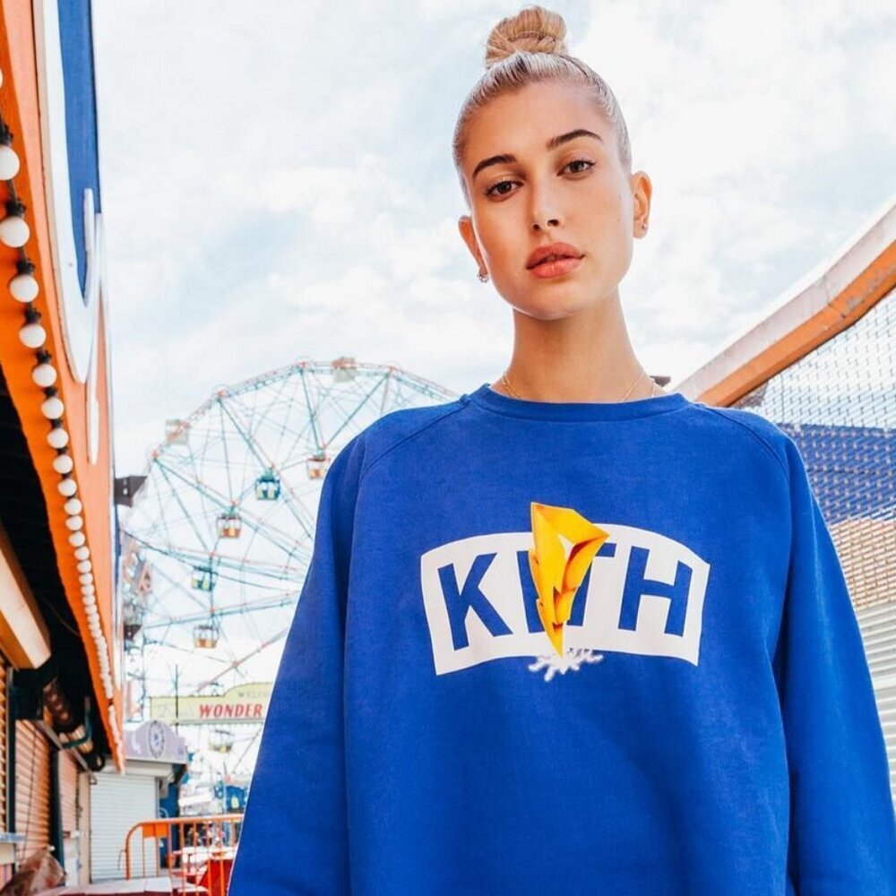 Kith Royal Blue Graphic Logo Sweatshirt with Yellow Accent